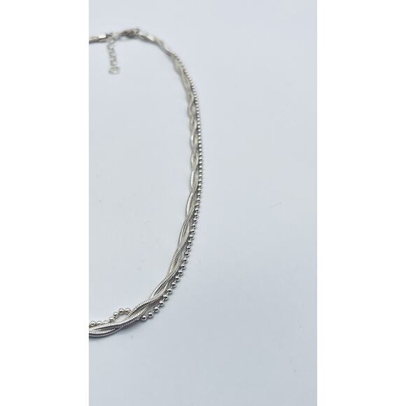925 Silver Italy Designer Dyadema Multi Layers Chain Ball Bead Braided Mesh Rope - Picture 3 of 4